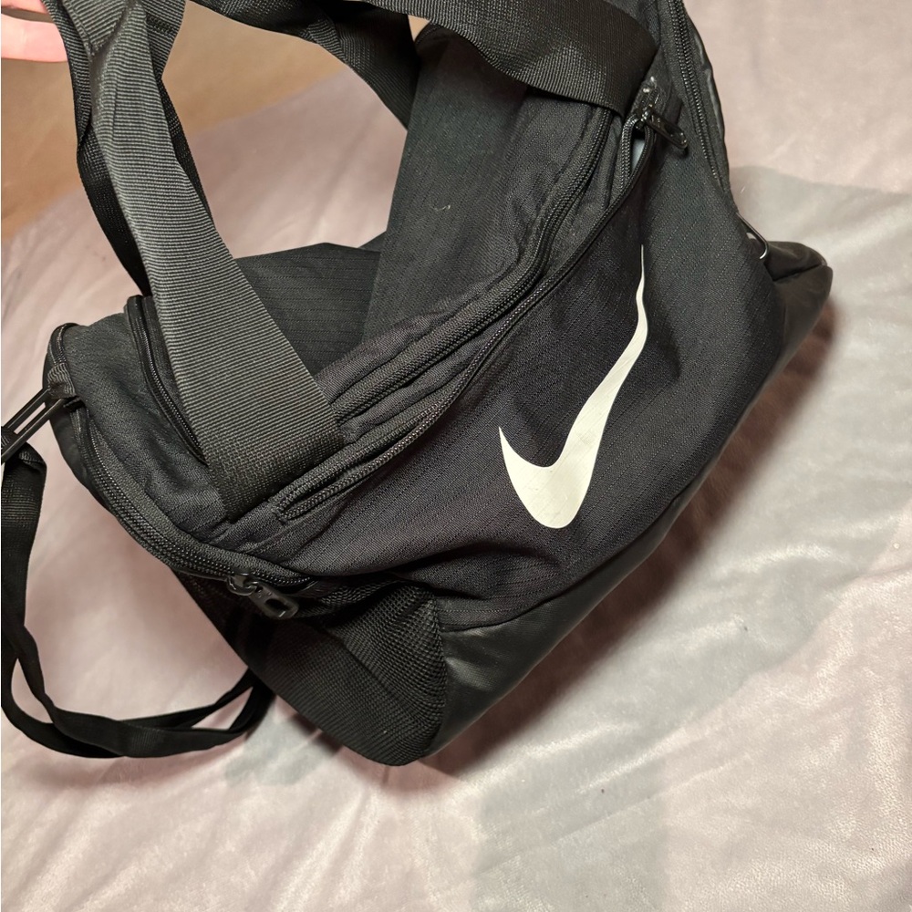 Nike Black and White Duffel Bag